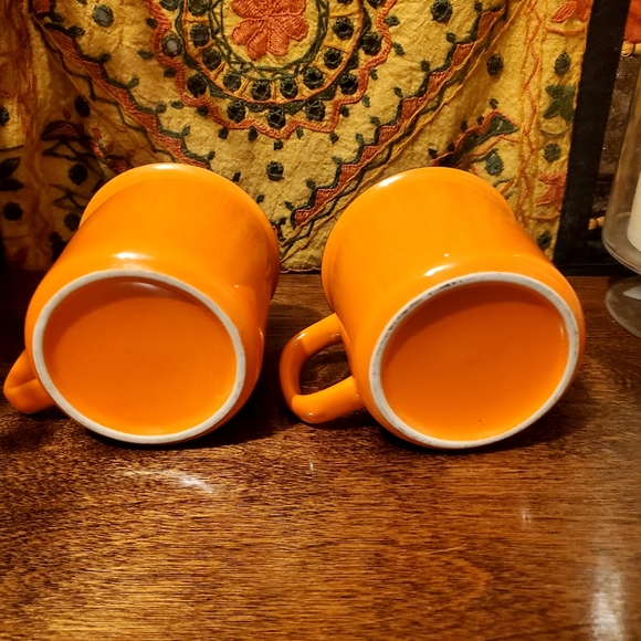 Set - Bulleit Frontier Whisky Bourbon Coffee Mugs Cups Ceramic Orange - Picture 4 of 4